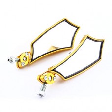Culturemart 1Pair Aluminum Alloy Rotatable Bicycle Rearview Mirror Golden Color Bike Mirror MTB Bicycle Accessories - B07GDKCTBX